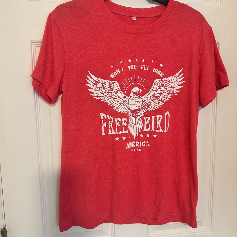Unisex‎ Graphic Tee Freebird America Red White Sz S-M
